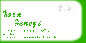 nora henczi business card